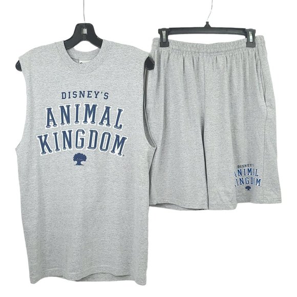 Vintage NEW Walt Disney World Animal Kingdom Tank Top Short Set Sz M Loungewear - Picture 1 of 9